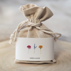 MORNING COFFEE Gesichtspeeling mit Zucker, gemahlenem Kaffee & Pfefferminze Linen gift pouch