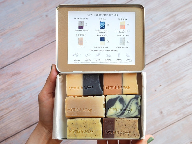 Myrtle MyBox SILVER Soap Assortment Gift Box mit 6 natürlichen Mini Seifen Bild 3