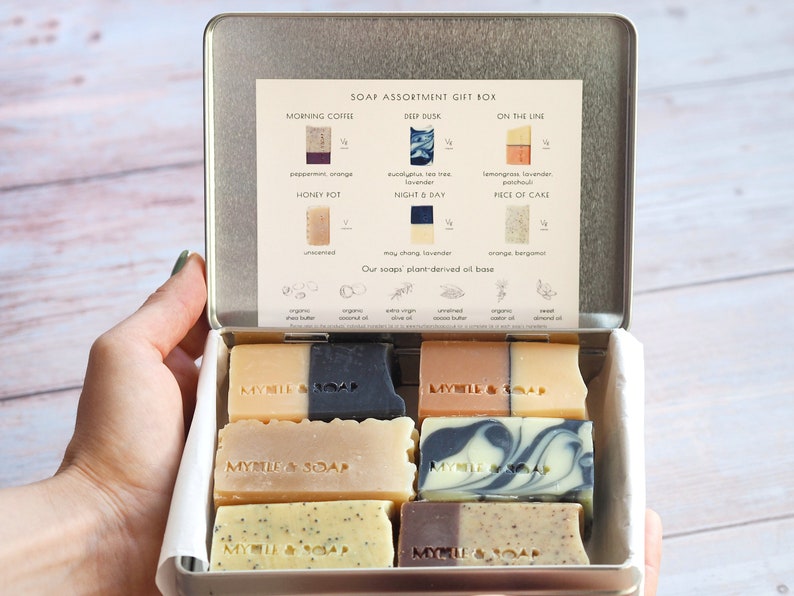 Myrtle MyBox SILVER Soap Assortment Gift Box mit 6 natürlichen Mini Seifen Bild 7