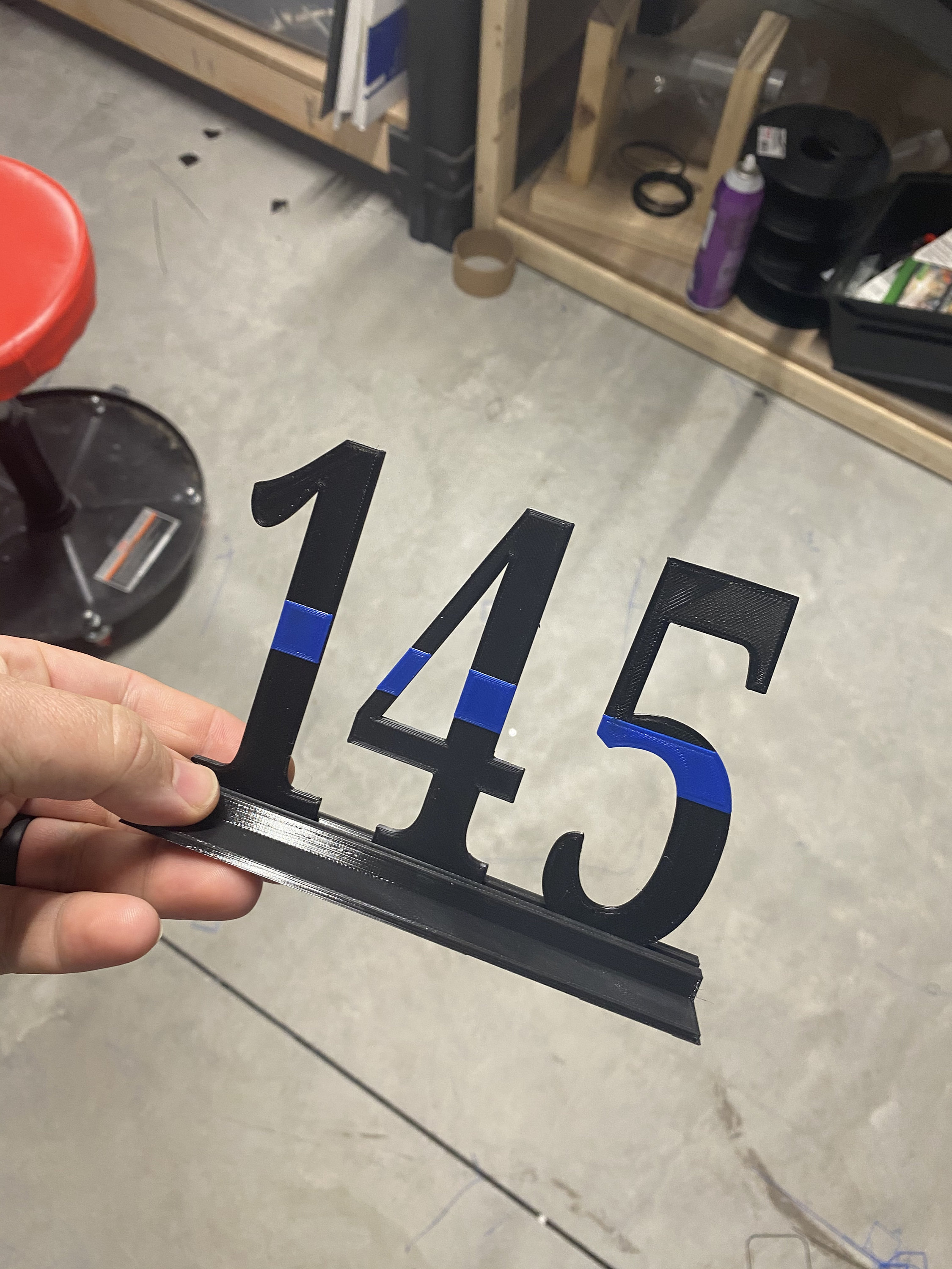 Police Thin Blue Line 3D printed Badge number Display Etsy