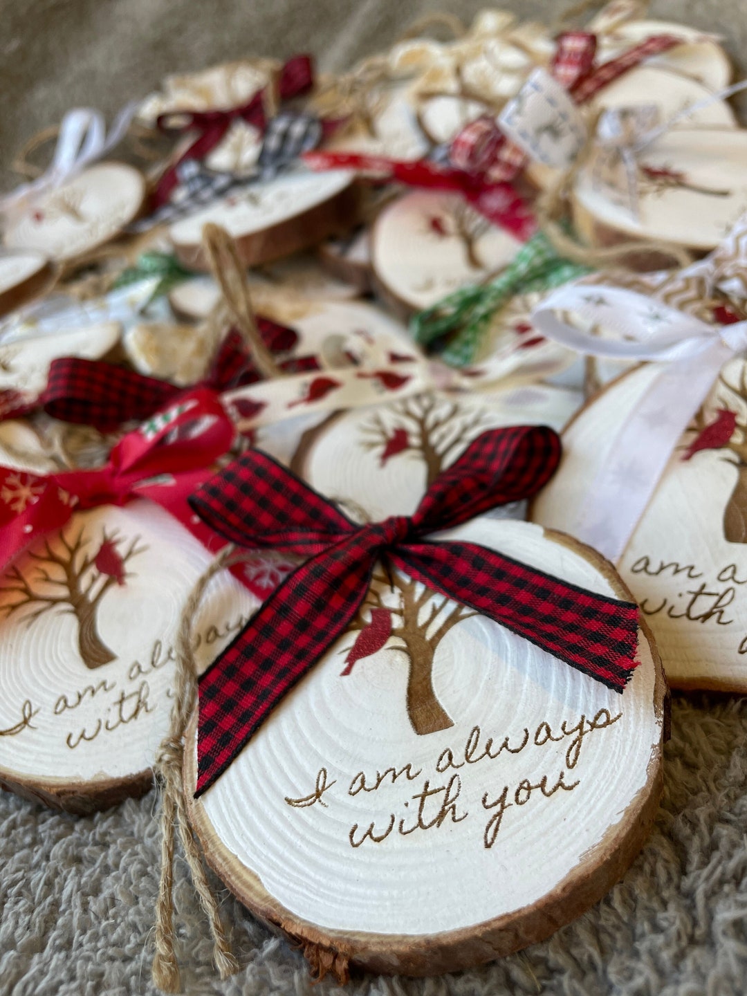 Cardinal in Loving Memory Wood Slice Ornament, Remembrance Keepsake - Etsy