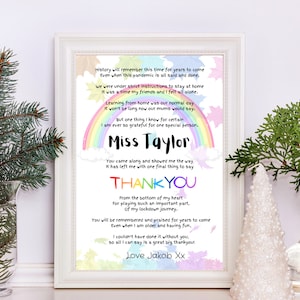 Personalised Teacher Thankyou Gift - Wall Art