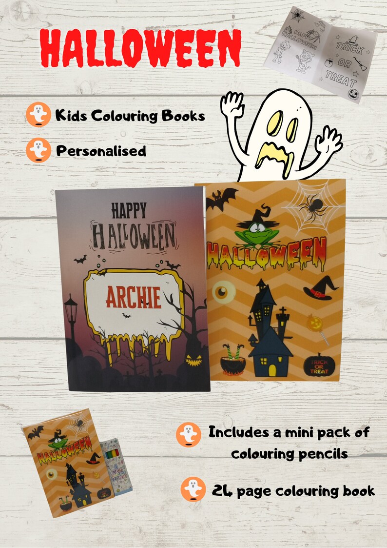 Kids Halloween Colouring Books Etsy UK