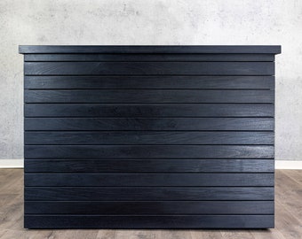 Outdoor Hidden TV Lift Cabinet Brazilian Ipe Hardwood Jet Black | Nexus21 TV Lift | Deck or Patio Pop-Up TV Entertainment Center