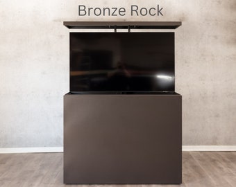 Outdoor Hidden TV Lift Cabinet | All Metal Clad | Nexus TV Lift | Bronze Rock