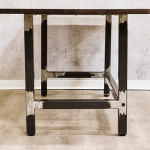 VINDE Solid Walnut Desk w/ Industrial Steel Metal Legs Minimalist, Simple, Modern image 6