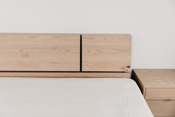 LYRA Light White Oak Platform Bed Frame Modern Minimalist Scandinavian Etsy