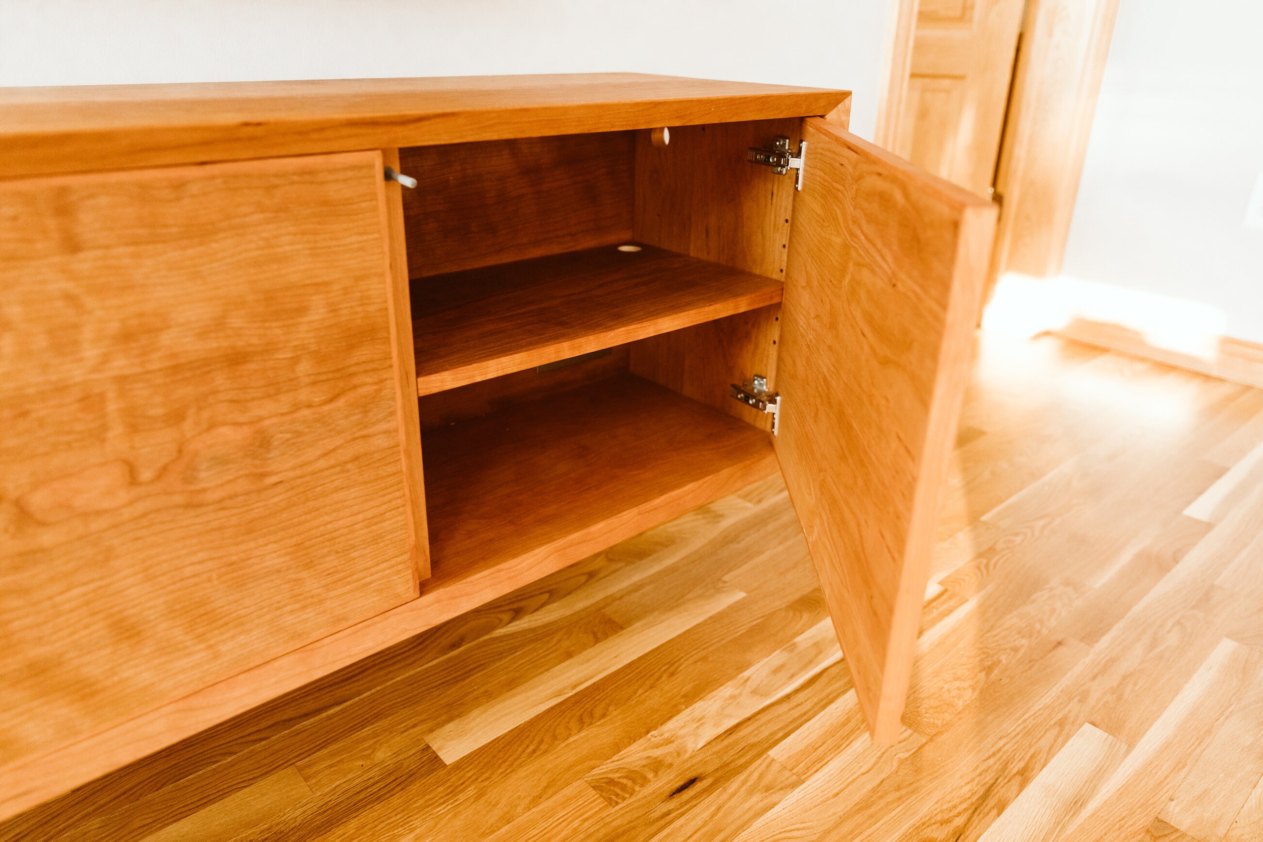 Modern Floating Media Console Large TV Cherry Minimalist Etsy