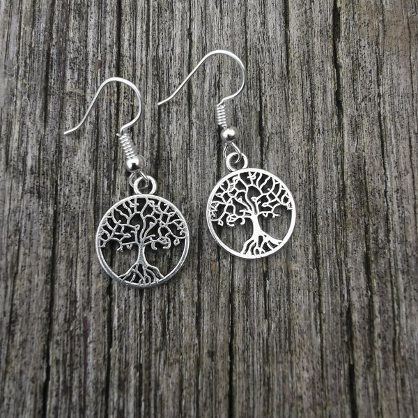 Silver/Silber Earring with Tree of Life / Baum des Lebens Charm