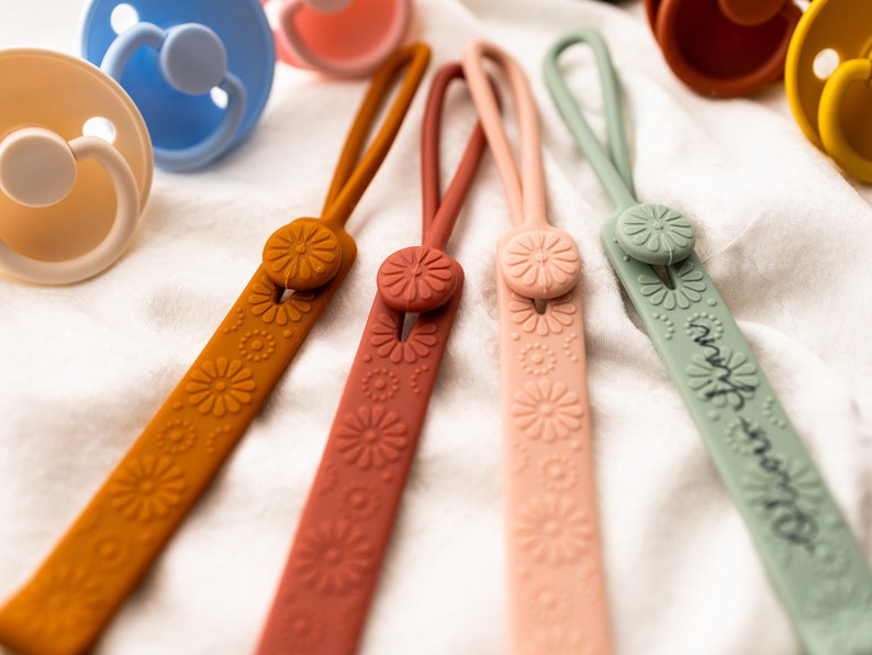 Personalized Silicone Pacifier Clip: Laser Engraved Dummy Chain image 10