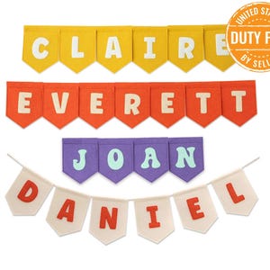 Wimpelkette mit Name, Name Girlande, Filz Girlande, Filz Girlande, Name Banner, Name Banner, Kinderzimmer, Kinderzimmer Dekor, Babyparty Banner