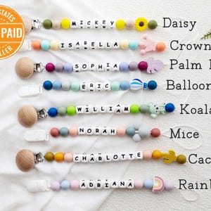 Personalized Pacifier Clip | Name Pacifier Holder | Personalised Dummy Chain | |Dummy Holder | Silicone Dummy Chain Free Duties