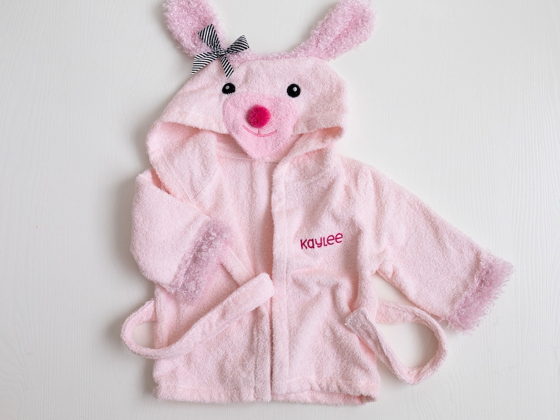 Personalized Baby Bathrobe Animal Infant Bathrobe Custom Embroidered Gift Monogram Baby Gift Baby Shower Gift Swimming Pool Hooded image 4