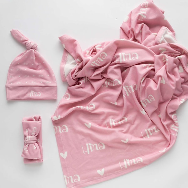 Swaddle Blanket With Name Etsy