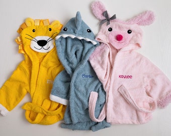 Personalized Baby Bathrobe | Animal Infant Bathrobe | Custom Embroidered Gift | Monogram Baby Gift| Baby Shower Gift | Swimming Pool Hooded