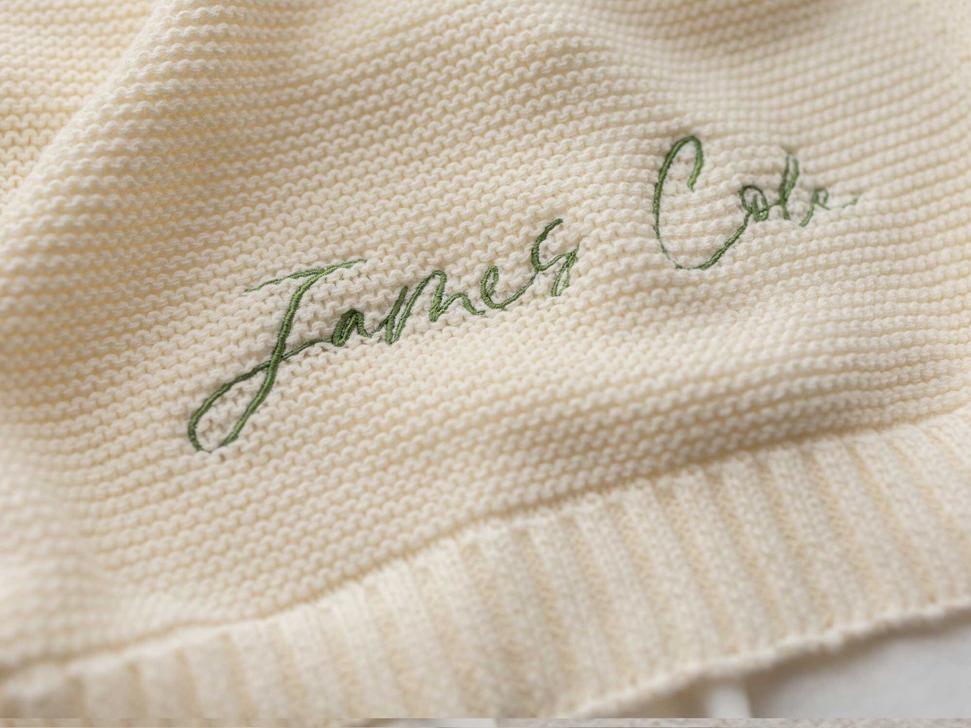 Personalized Knit Baby Blanket Embroidery Gift for Baby Etsy Canada