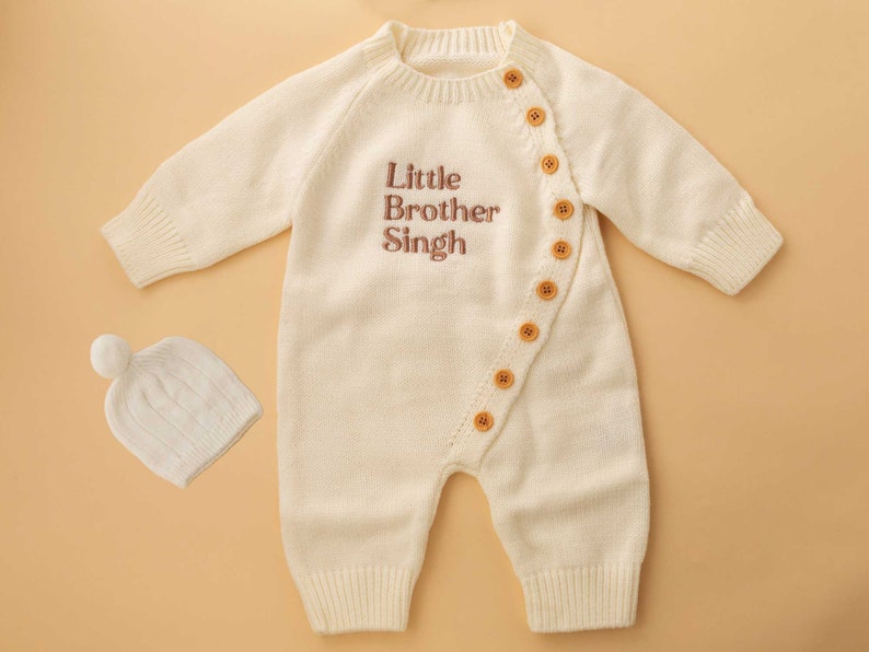 Embroidery Baby Romper Set Personalized Coming Home Outfit Newborn Infant Baby Boy Bodysuit Babyshower Gift Embroidery Baby Jumpsuit image 2