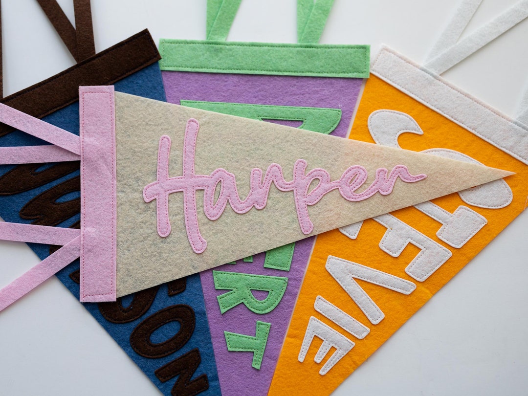 Personalized Name Pennant for Nursery Room Decor, Baby Shower Gift