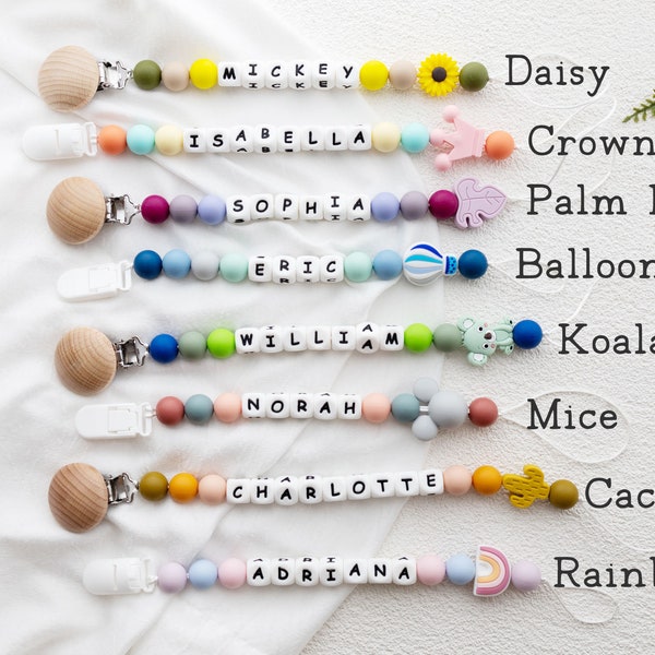 Personalized Pacifier Clip | Name Pacifier Holder | Personalised Dummy Chain | |Dummy Holder | Silicone Dummy Chain