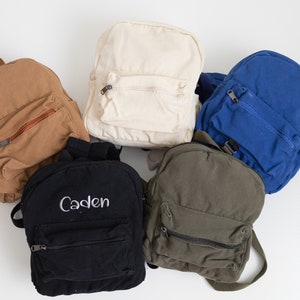 Personalized Baby Canvas Backpack | First Birthday Gift | Custom Backpack | Monogrammed Toddler Backpacks | Blue Preschool Book Bag