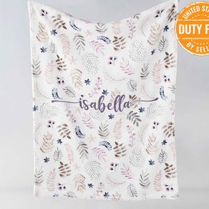 Personalisierte Baby Decke Floral Minky Neugeborenen Decke Individuelle Baby Mädchen Krankenhaus Decke Name offenbaren individuelle Baby Geschenk Pflicht bezahlt