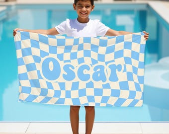 Personalized Beach Towel, Custom Name, Microfiber or Premium Blend