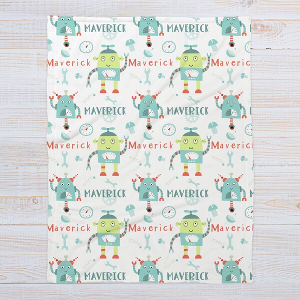Robot Blanket Etsy