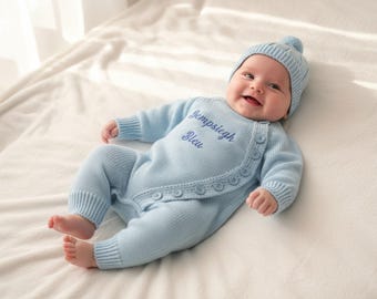 Embroidered Baby Romper Set: Personalized Newborn Cotton Bodysuit