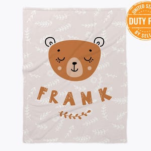 Gepersonaliseerde babydeken, gratis verzending, aangepaste babydeken, deken babyjongen, boho-deken, babycadeau, nertsdeken, babybeer