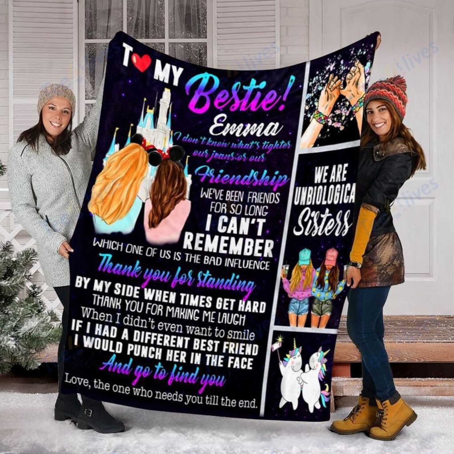 Personalized To My Bestie Blanket Quilt Blanket Custom Name Etsy