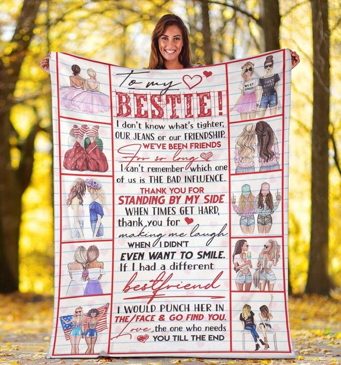 Personalized To My Bestie Blanket Friend Blanket Quilt Etsy