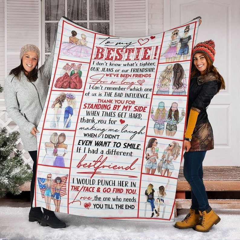 Personalized To My Bestie Blanket Friend Blanket Quilt Etsy