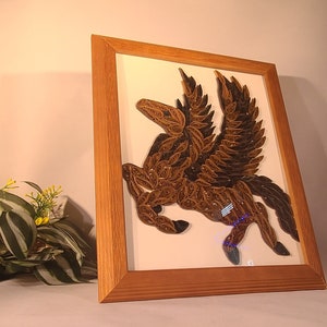 Quilling Pegasus In Wooden Glass Frame