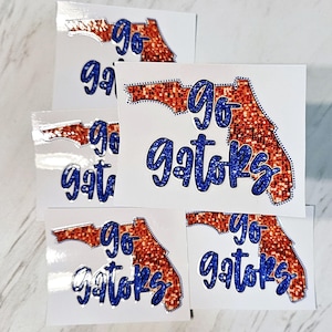 Adesivo glitterato finto Go Gators Florida