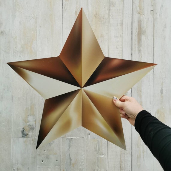 Giant Gold Star Ornament Bauble Shop Wooden MDF Wood 2D Etsy UK