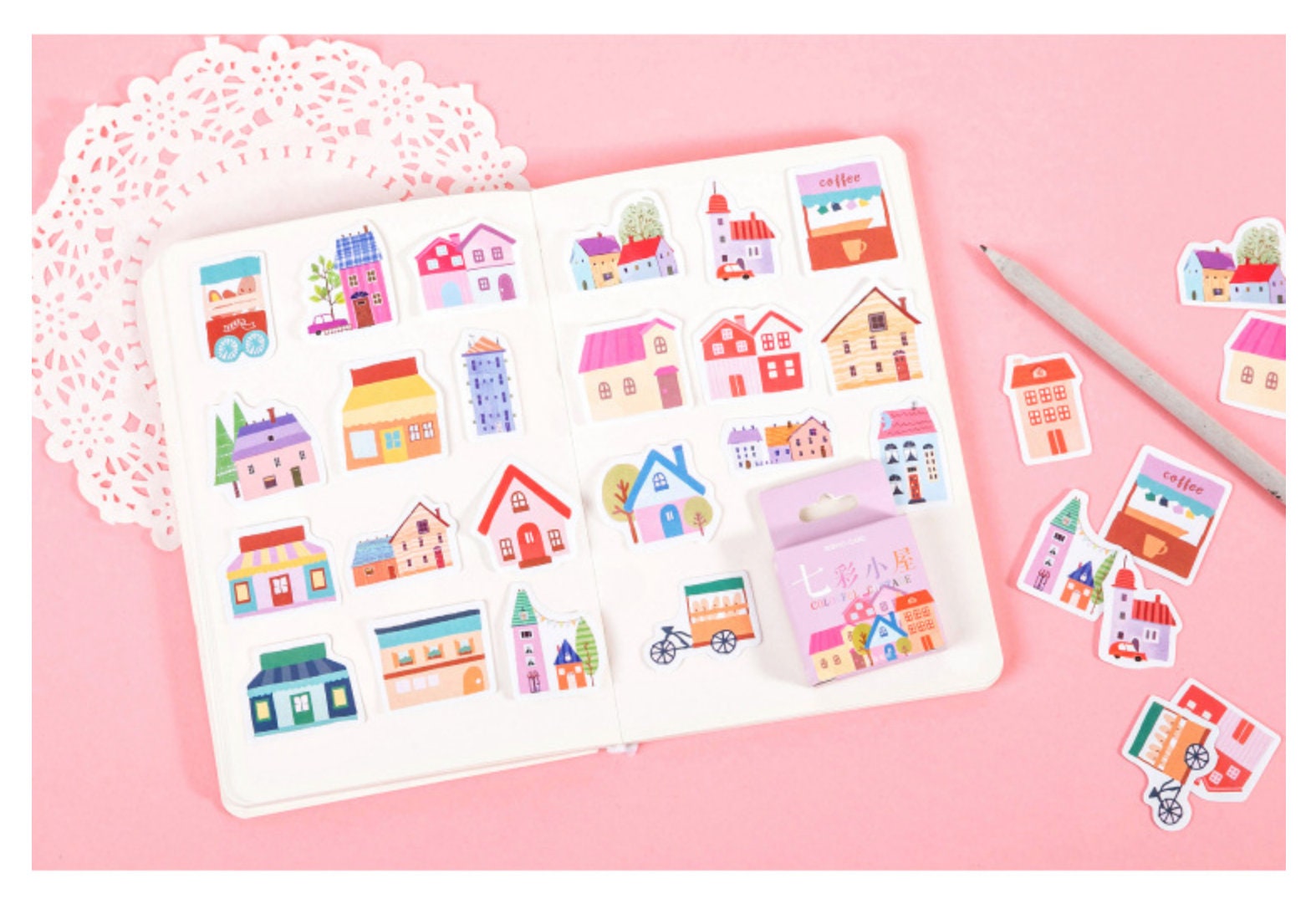 set of 45 stickers korean stationery cute drawings sticker etsy