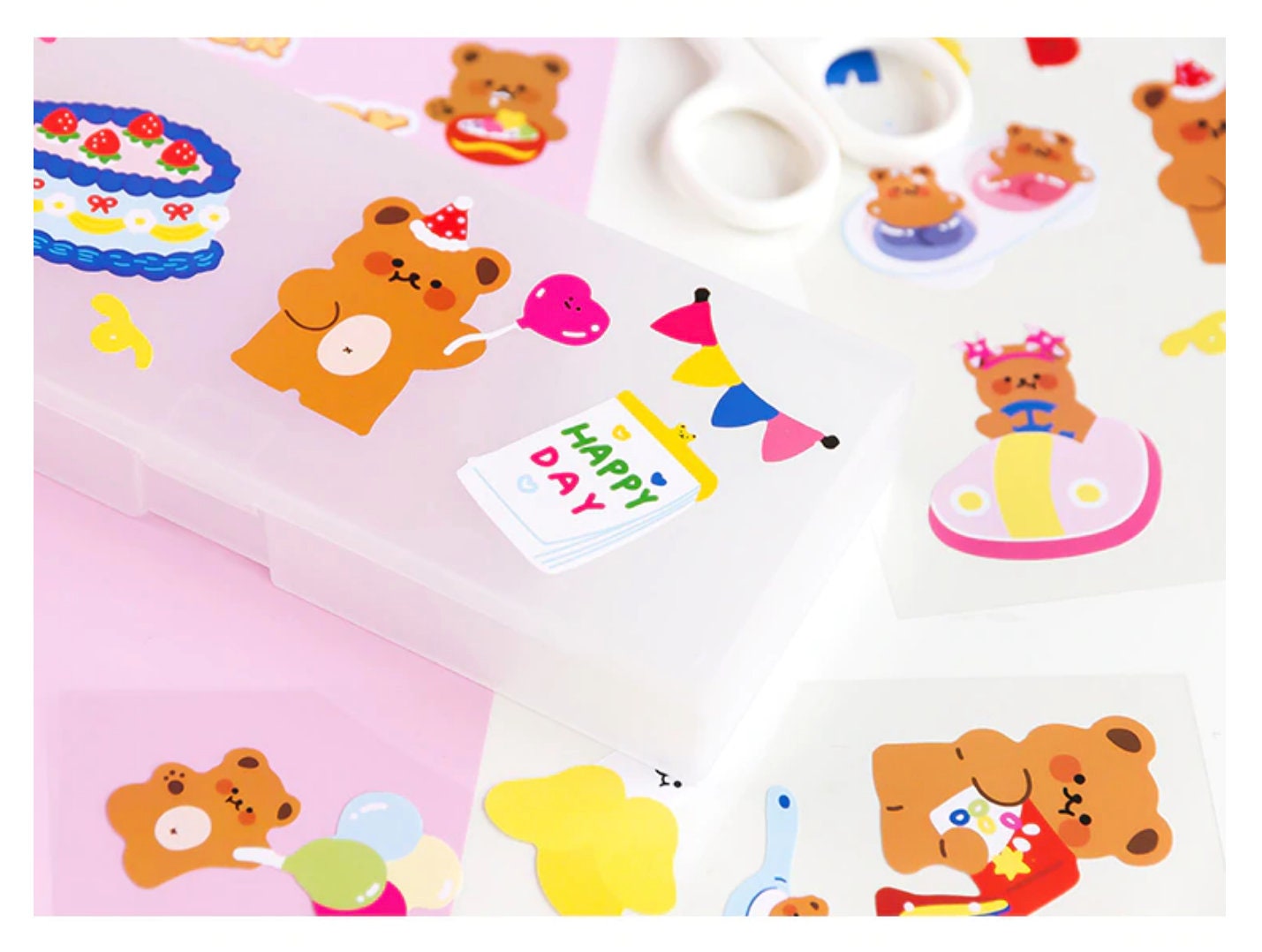 cute bears stickers korean stationery kawaii sticker sheet etsy
