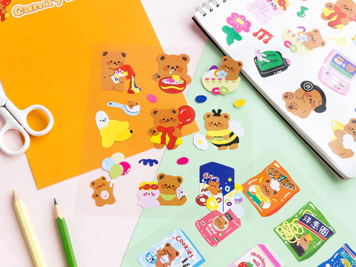 cute bears stickers korean stationery kawaii sticker