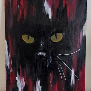 peinture chat, peinture abstraite, peinture originale, signée à la main