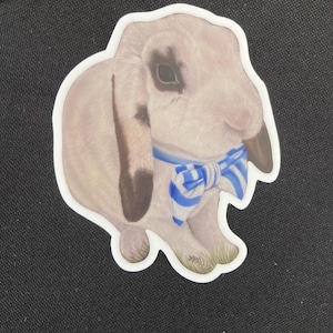 Autocollant lapin, stickers, lapin bélier, stickers lapin , journaux, cartes, ordinateur portable, téléphone, déco