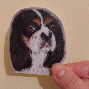 autocollant chien, stickers chien, cavalier king Charles, accessoires décoration, papeterie, carte, ordinateur portable