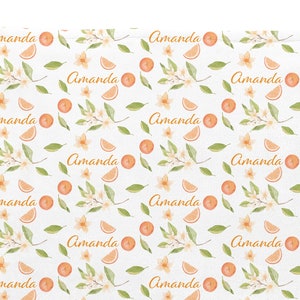 Personalized Orange Name Blanket, Citrus Themed Nursery, Custom Name Blanket, Personalized Baby Blanket, Orange Baby Décor, Orange Nursery