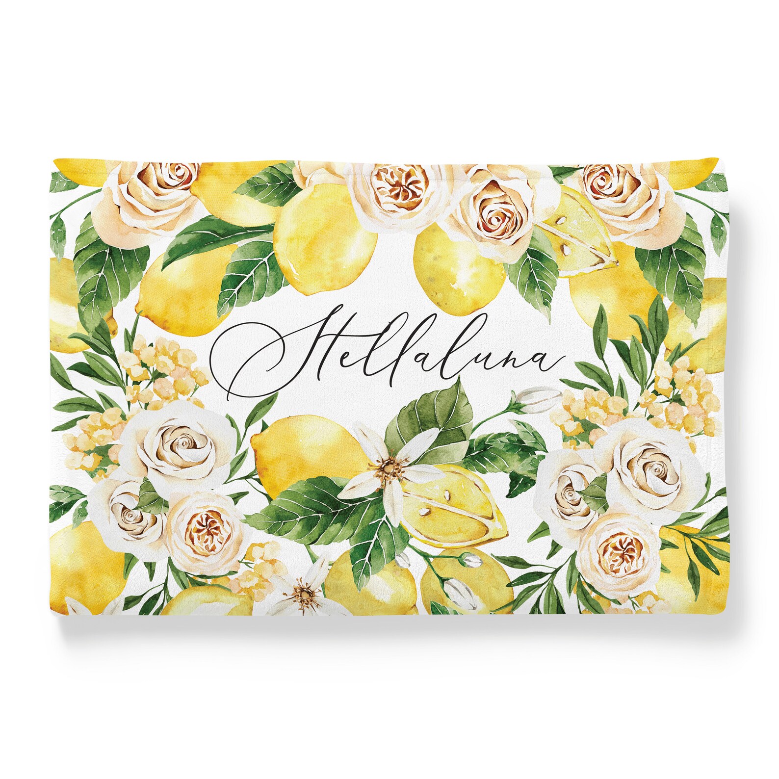Personalized Lemon Name Blanket Lemon Themed Nursery Custom Etsy