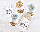 Baby Month Cards . Gender Neutral Milestone Cards . Baby Milestone Cards . Baby Milestone Cards Printable . Hot Air Balloon Nursery
