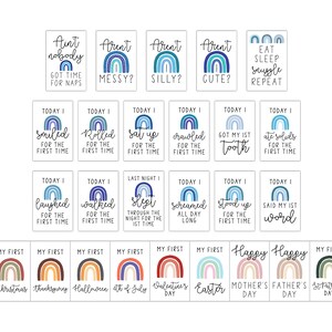 Blue Rainbow Milestone Cards . Baby Milestone Cards . Baby Month Cards ...