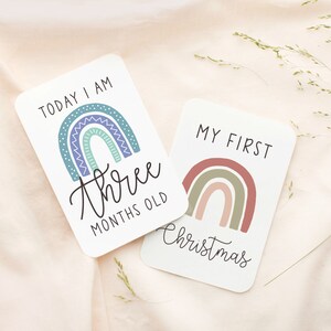 Blue Rainbow Milestone Cards . Baby Milestone Cards . Baby Month Cards ...
