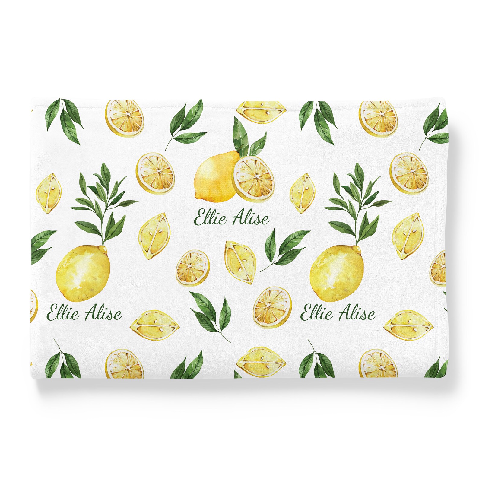 Personalized Lemon Name Blanket Lemon Themed Nursery Custom Etsy