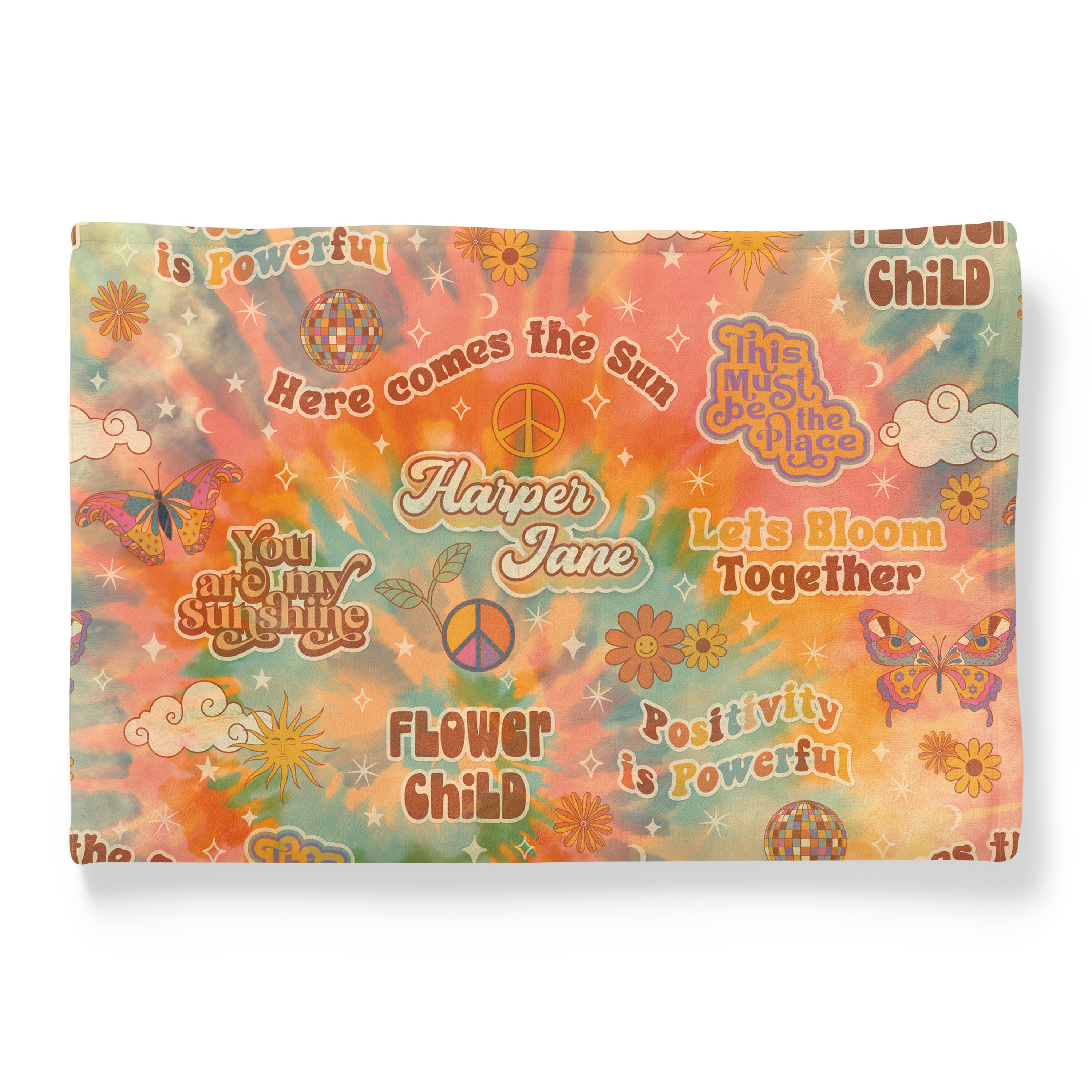 Personalized TieDye Baby Name Blanket TieDye Baby Blanket Etsy