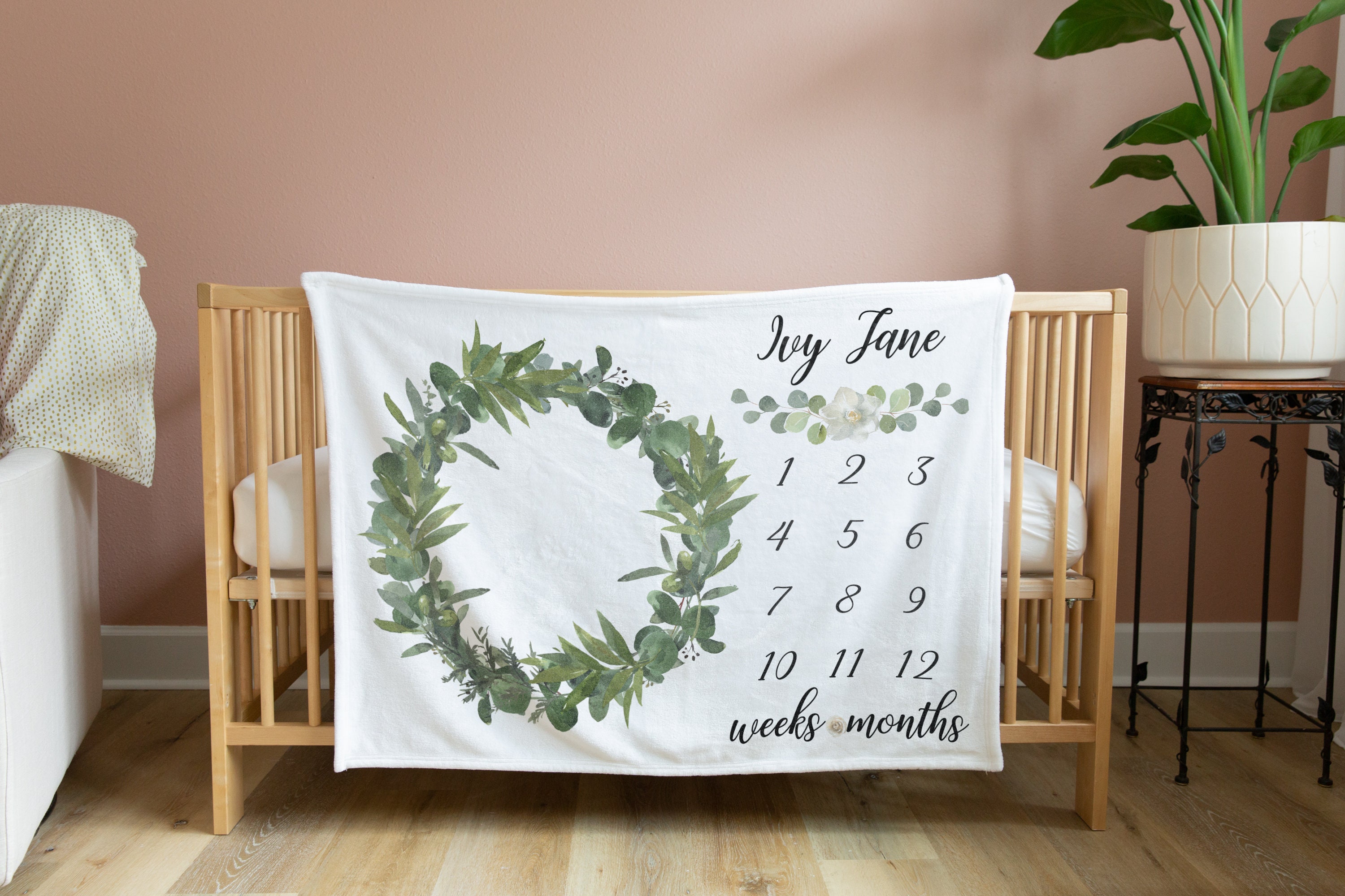 Personalized Milestone Baby Blanket Custom Baby Blanket Baby Etsy