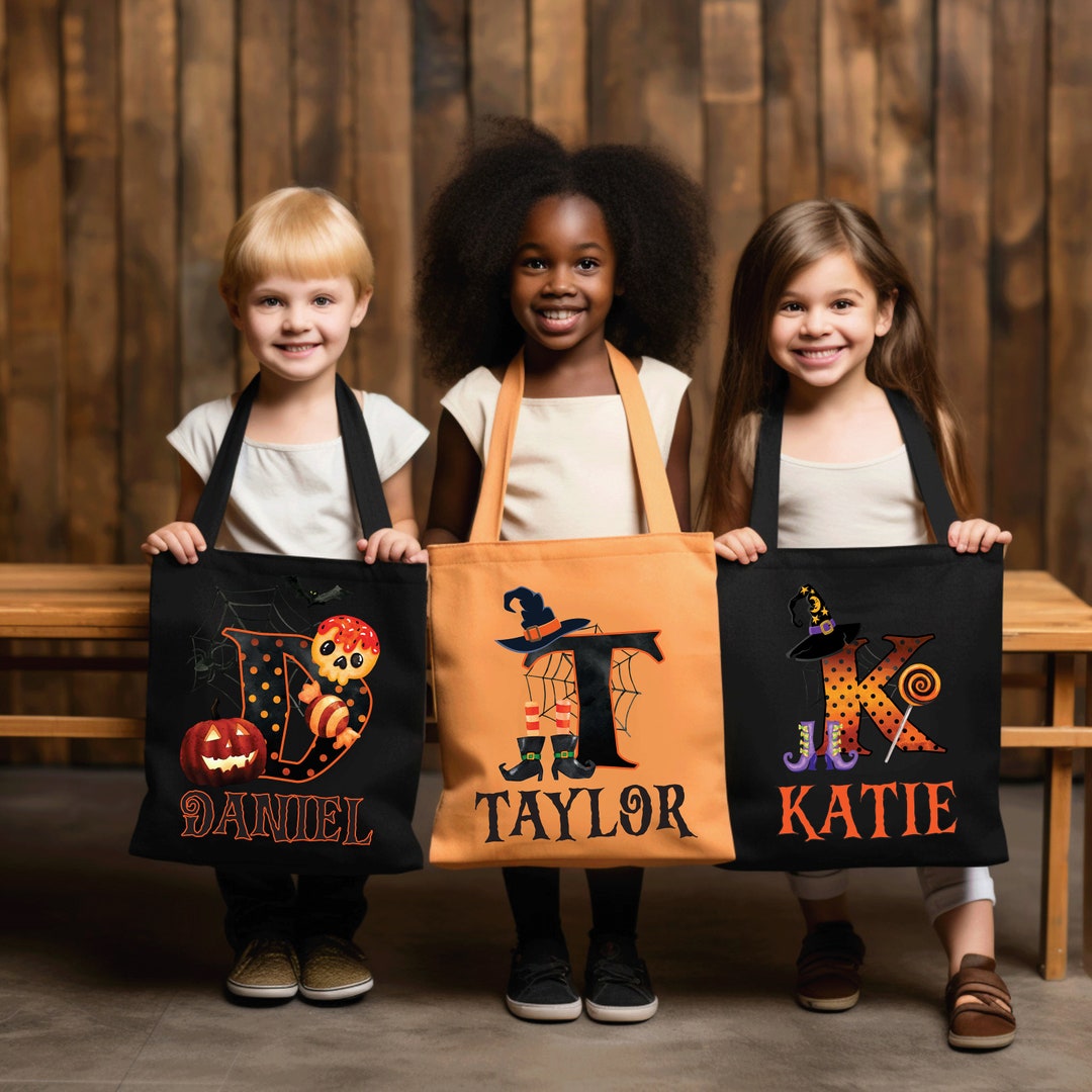 Personalized Halloween Tote Bag Custom Trick or Treat Bag - Etsy